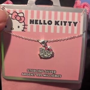 Hello Kitty Silver Pendant with Pink Bow